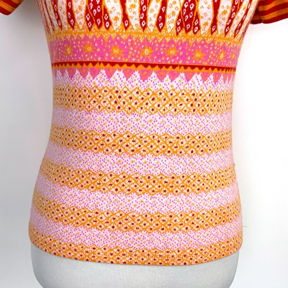 KENZO Jeans Vintage Y2K Modal Knit Multicolor Top Tee Sz XL (M) - Picture 3 of 16